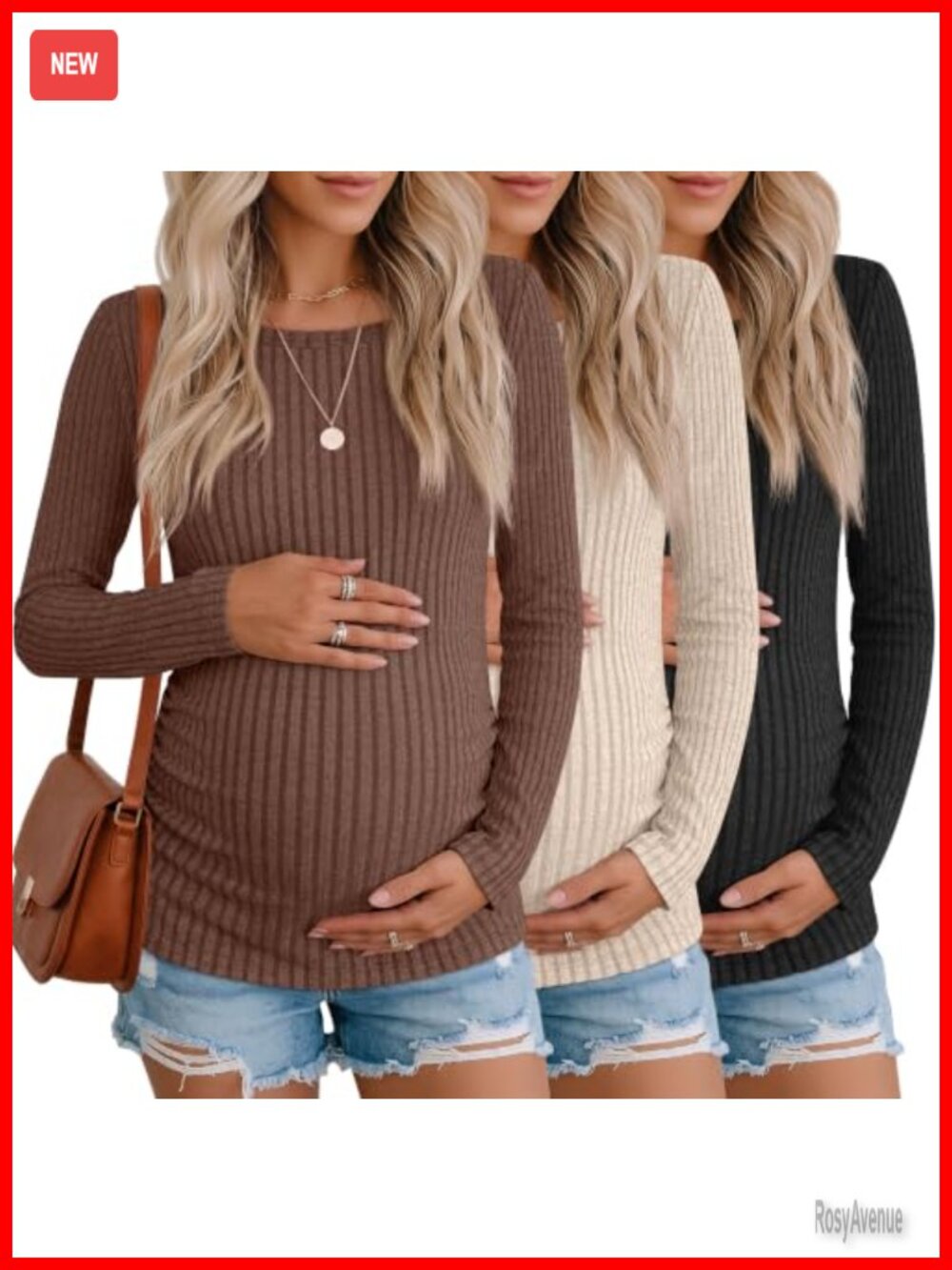 3 Pack Maternity Long Sleeve Sweater Tops Pregnancy Pullover